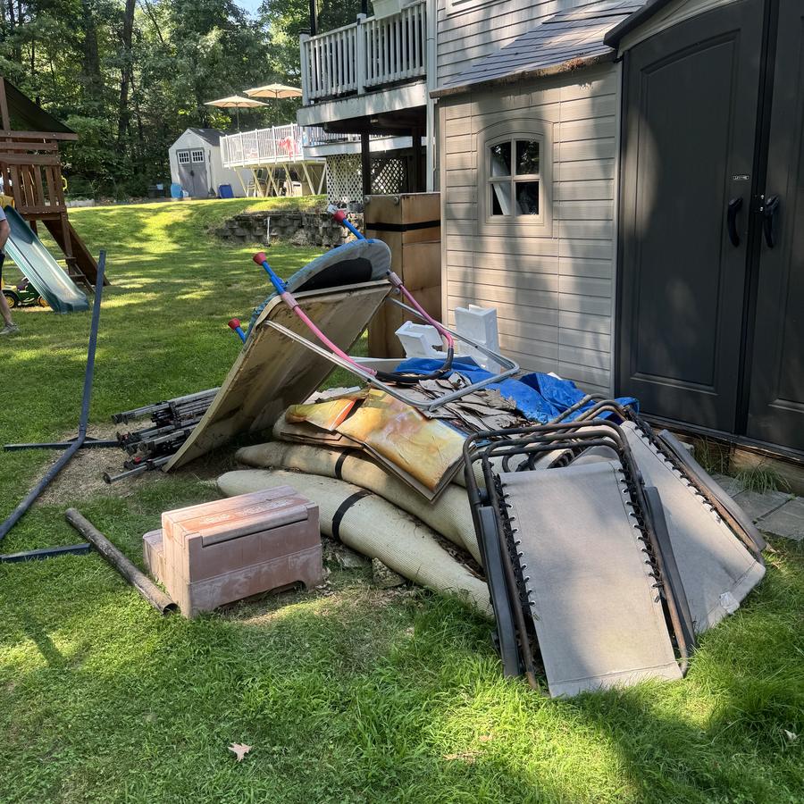 Yard junk removal before — Joe's Junk Removal & Demolition